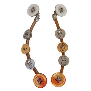 CHRISTIAN DIOR DIOR VINTAGE LOGO BUTTON CLIP ON EARRINGS