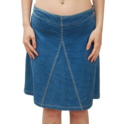 JOHN GALLIANO JOHN GALLIANO BLUE CRYSTAL EMBELLISHED DENIM A LINE SKIRT (SMALL)