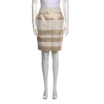 GIAMBATTISTA VALLI GIAMBATTISTA VALLI GOLD STRIPED SKIRT (SMALL | US 4)