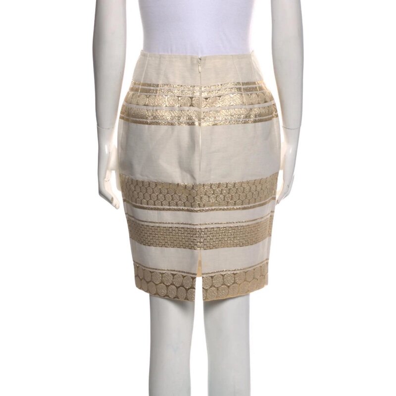 GIAMBATTISTA VALLI GIAMBATTISTA VALLI GOLD STRIPED SKIRT (SMALL | US 4)