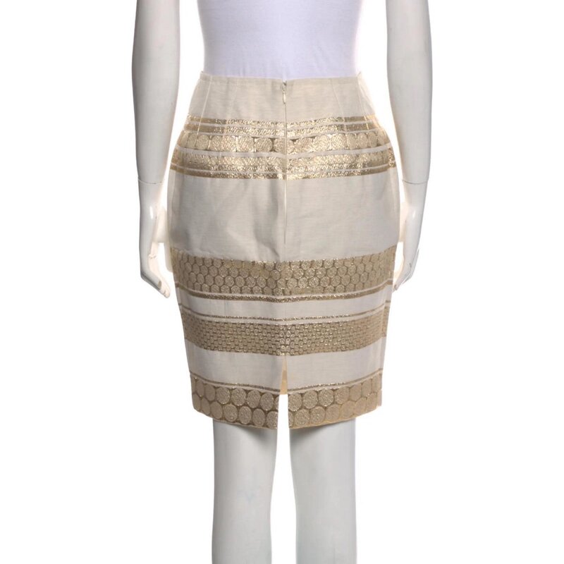 GIAMBATTISTA VALLI GOLD STRIPED SKIRT (SMALL | US 4)