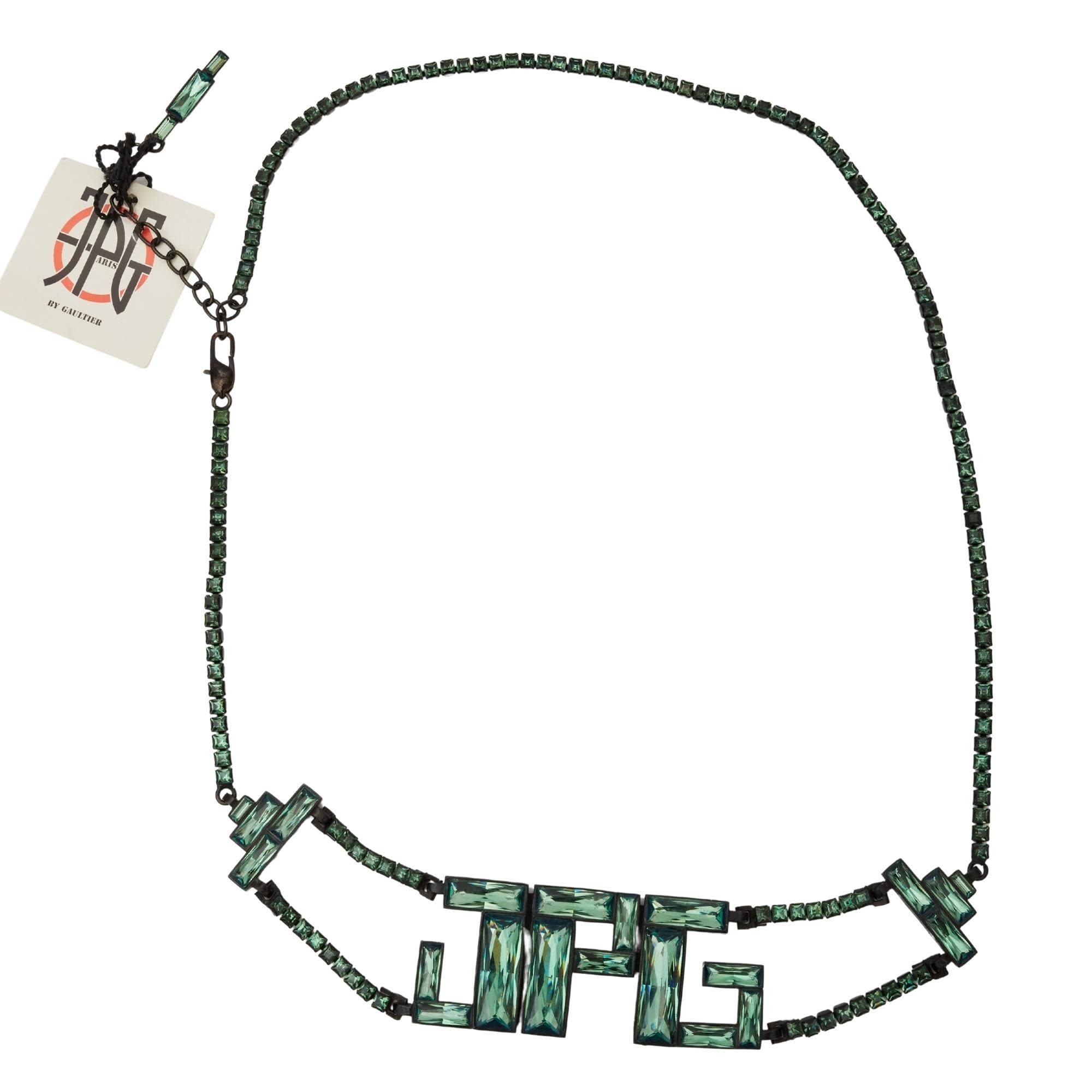 JEAN PAUL GAULTIER JPG GREEN CRYSTAL BELT (SIZE 34)