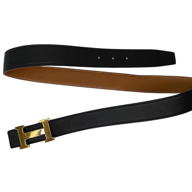 HERMÈS BLACK & BROWN REVERSIBLE 32 MM H BELT 2015 (85/34)