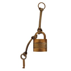 CHLOE CHLOE GOLD KEY AND PADLOCK KEYCHAIN