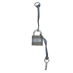CHLOE CHLOE SILVER METALLIC PADLOCK KEYCHAIN