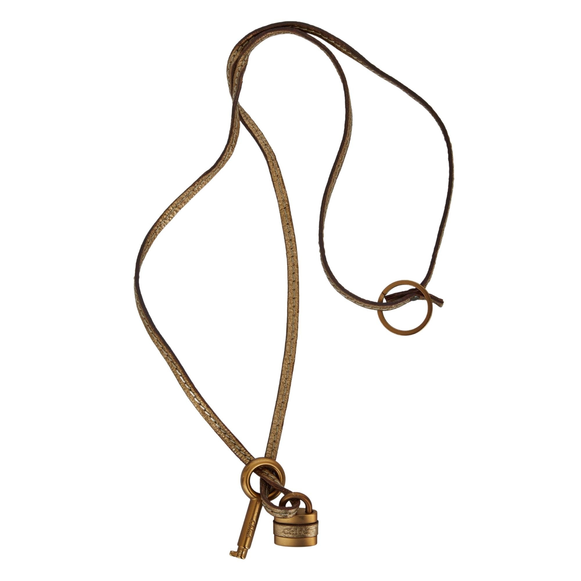 CHLOE PADLOCK AND KEY KEYCHAIN NECKLACE