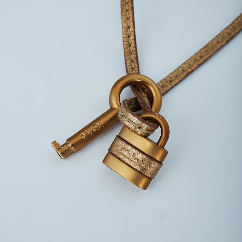 CHLOE CHLOE PADLOCK AND KEY KEYCHAIN NECKLACE