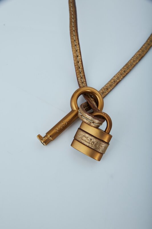 CHLOE CHLOE PADLOCK AND KEY KEYCHAIN NECKLACE
