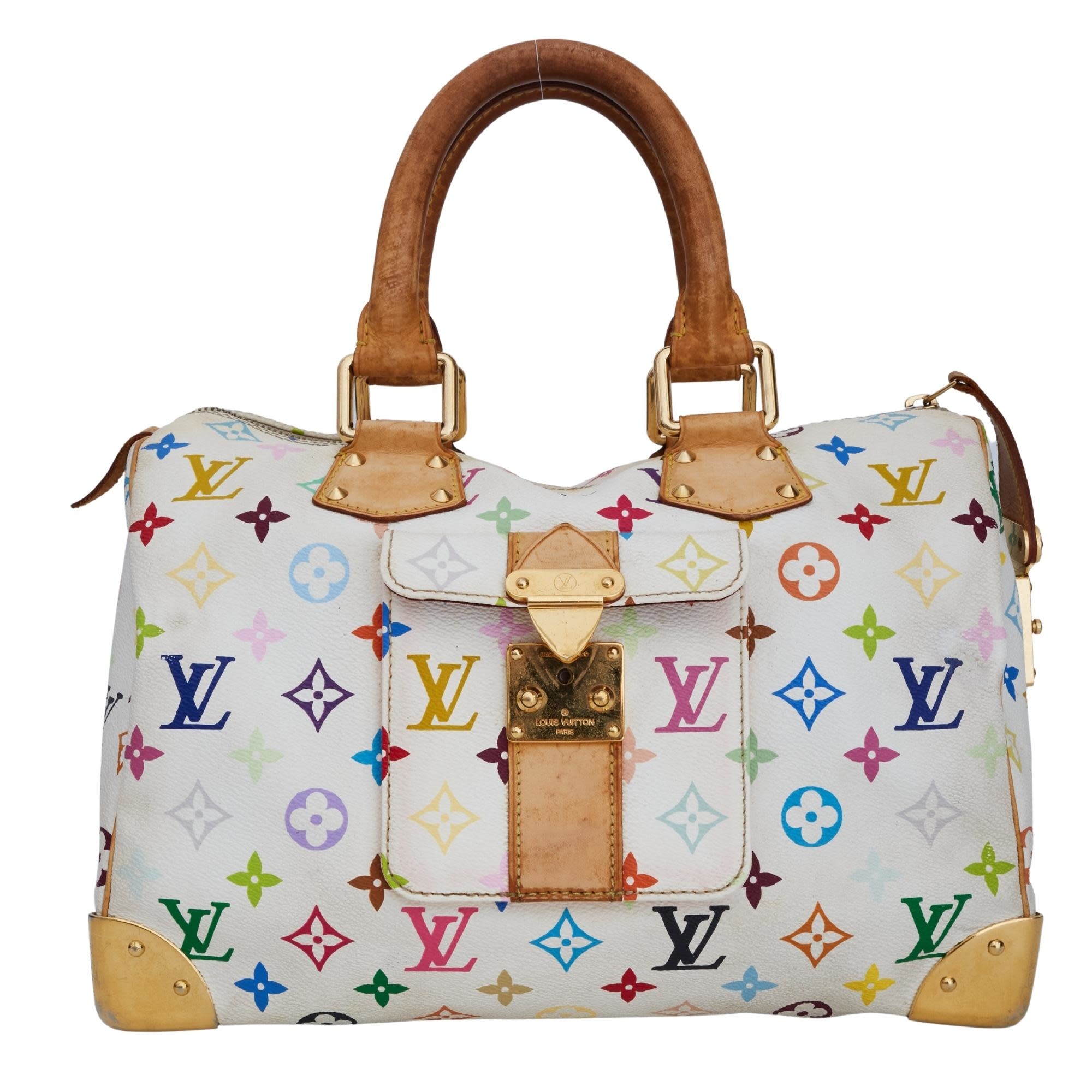 LOUIS VUITTON MURAKAMI WHITE MULTICOLOR MONOGRAM SPEEDY 30 (2005)