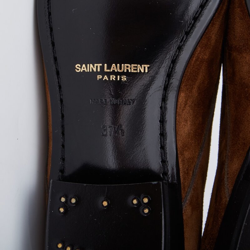 SAINT LAURENT SAINT LAURENT JONAS SUEDE HEELED ANKLE BOOTS (EU 37.5) 581845