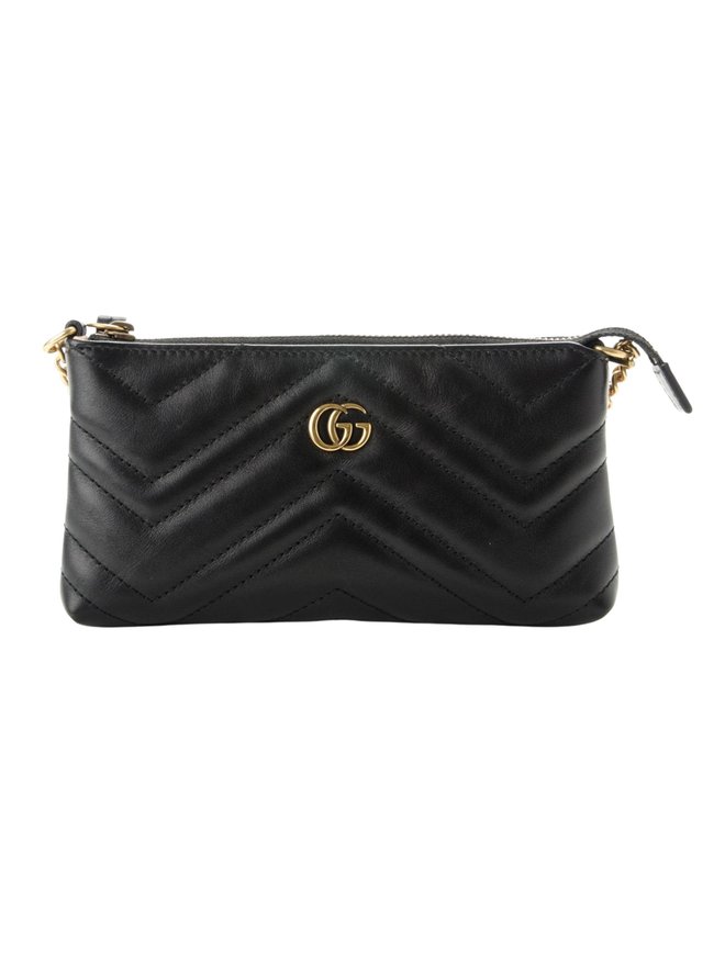 GUCCI GG MARMONT VELVET BLACK MATELASSÉ SMALL SHOULDER BAG - CRTBLNCHSHP