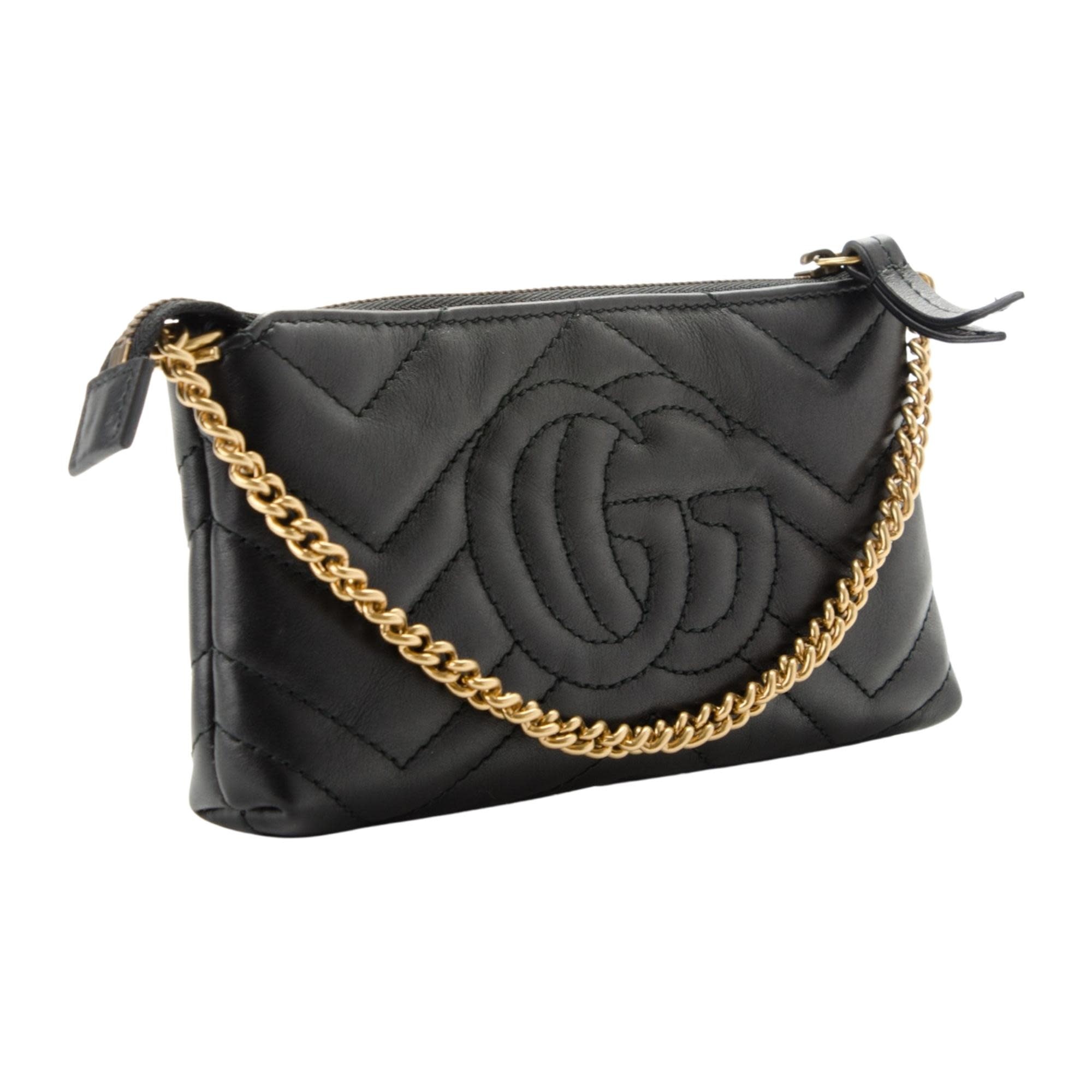 GG MARMONT MINI BAG IN MATELASSÉ LEATHER WITH CHAIN – Suit Negozi Row