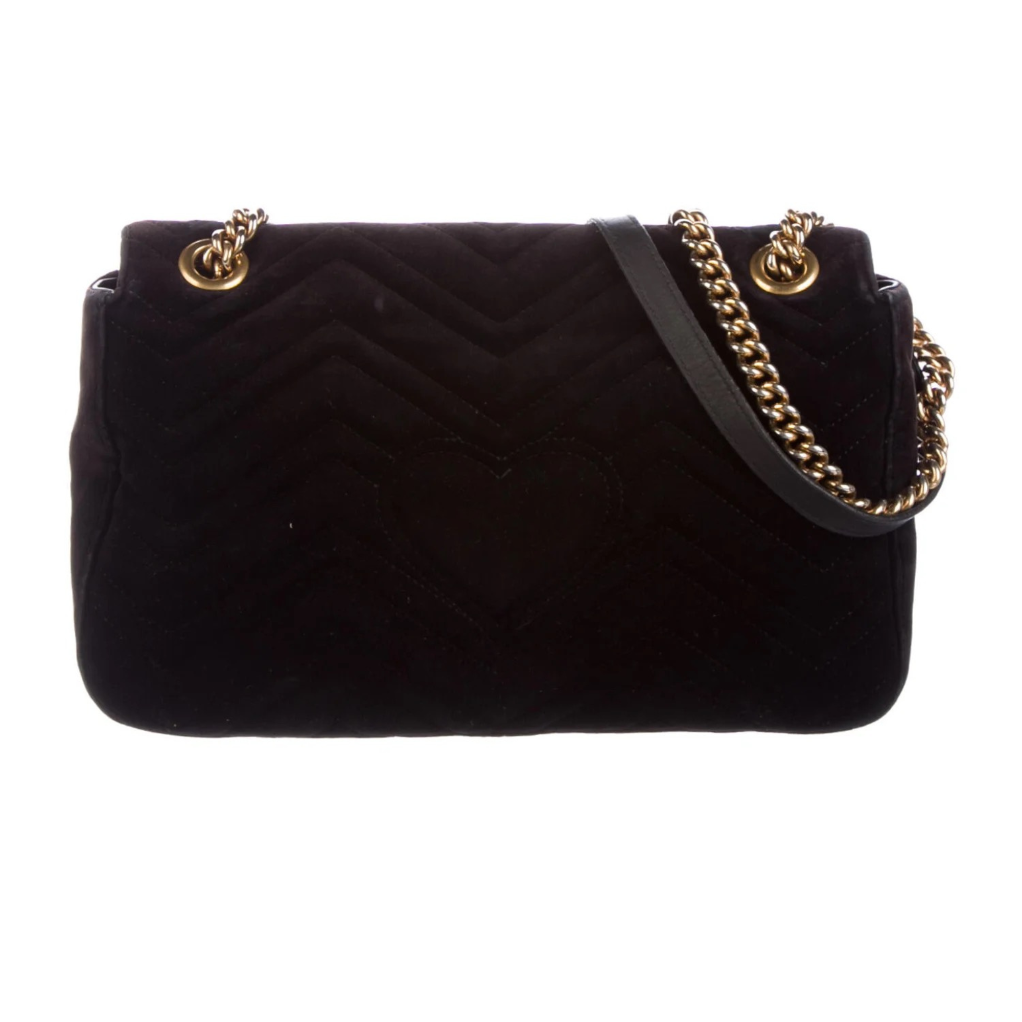 Gucci Matelasse Velvet GG Marmont Small Shoulder Bag (SHF-18936