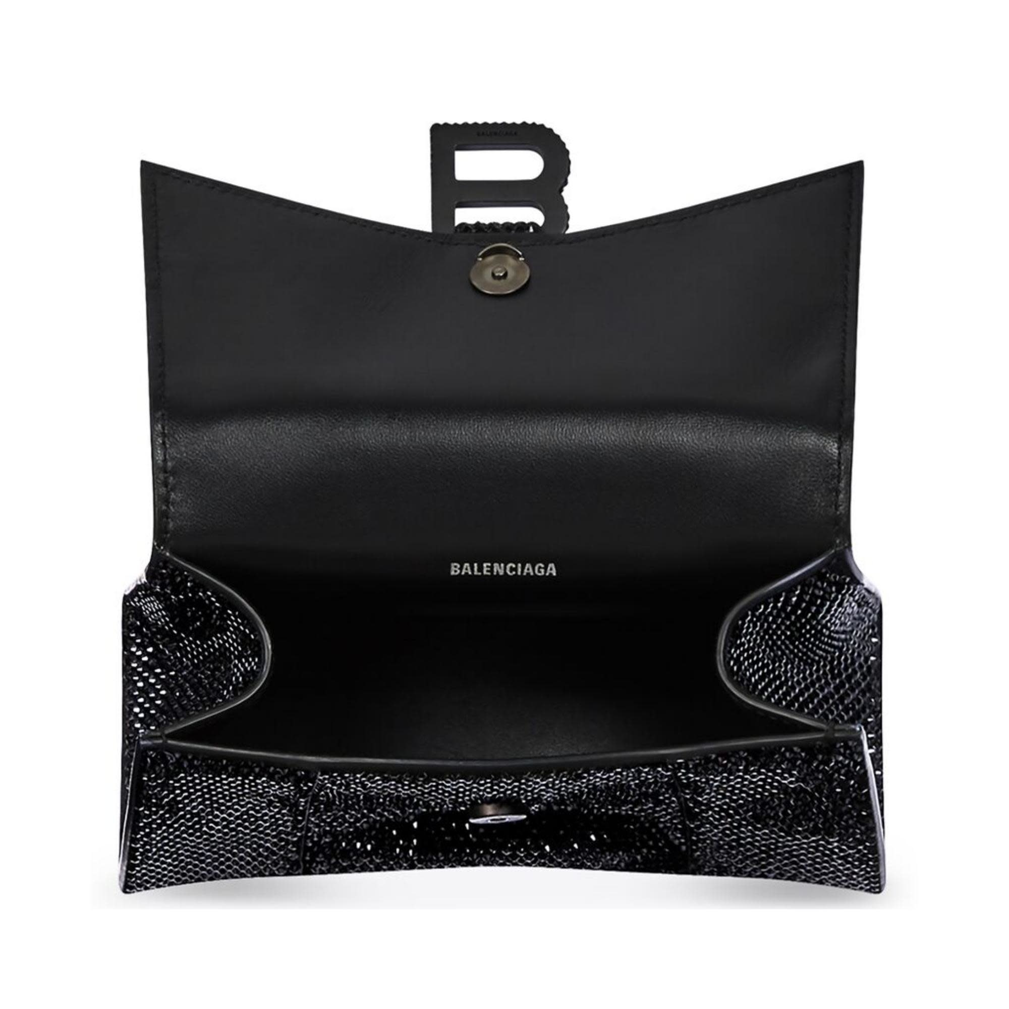 Hourglass leather crossbody bag Balenciaga Black in Leather - 27887912