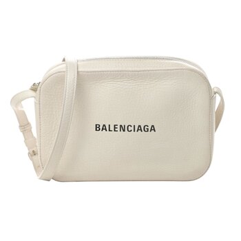 BALENCIAGA BALENCIAGA WHITE LEATHER EVERYDAY CAMERA BAG SMALL (552370)