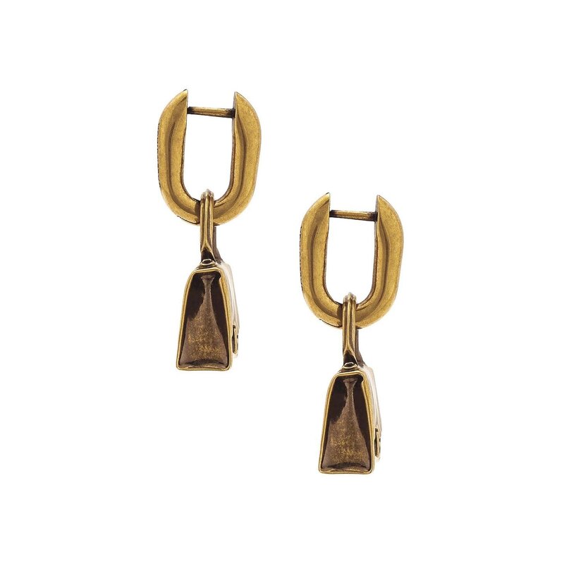 BALENCIAGA BALENCIAGA METALLIC BAG CHARM HOURGLASS EARRINGS