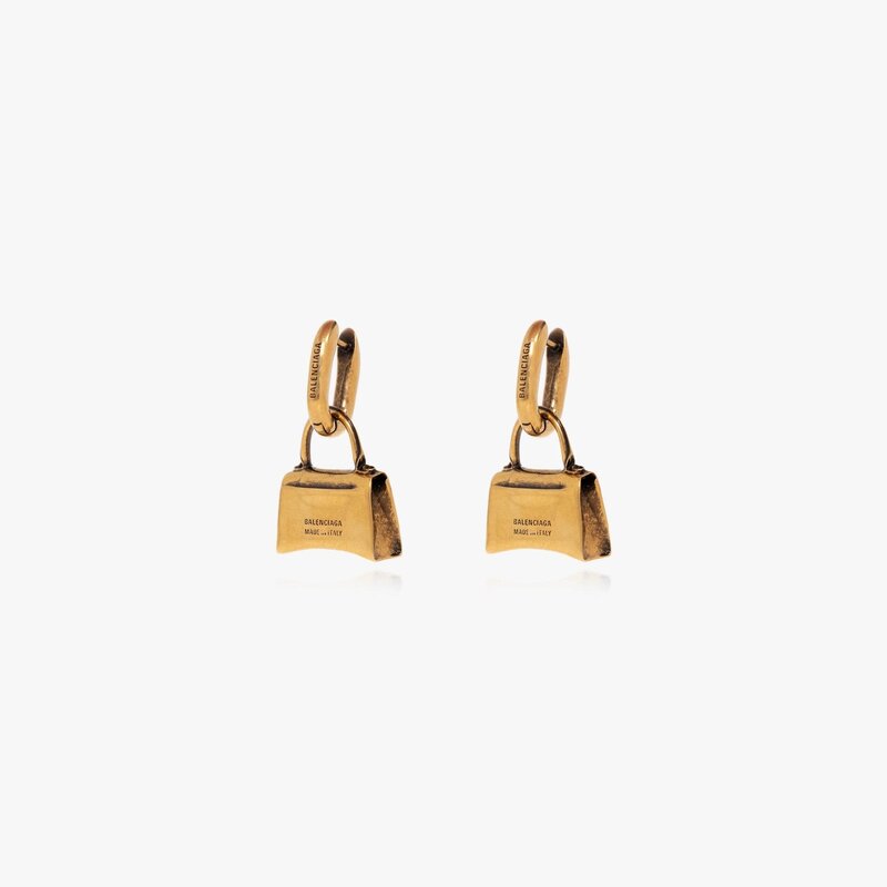 BALENCIAGA BALENCIAGA METALLIC BAG CHARM HOURGLASS EARRINGS