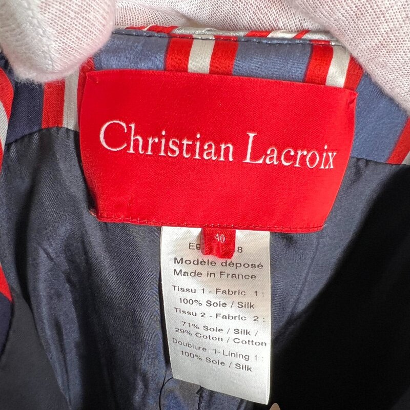 CHRISTIAN LACROIX SILK RED ONE SHOULDER MINI DRESS (M | US8)
