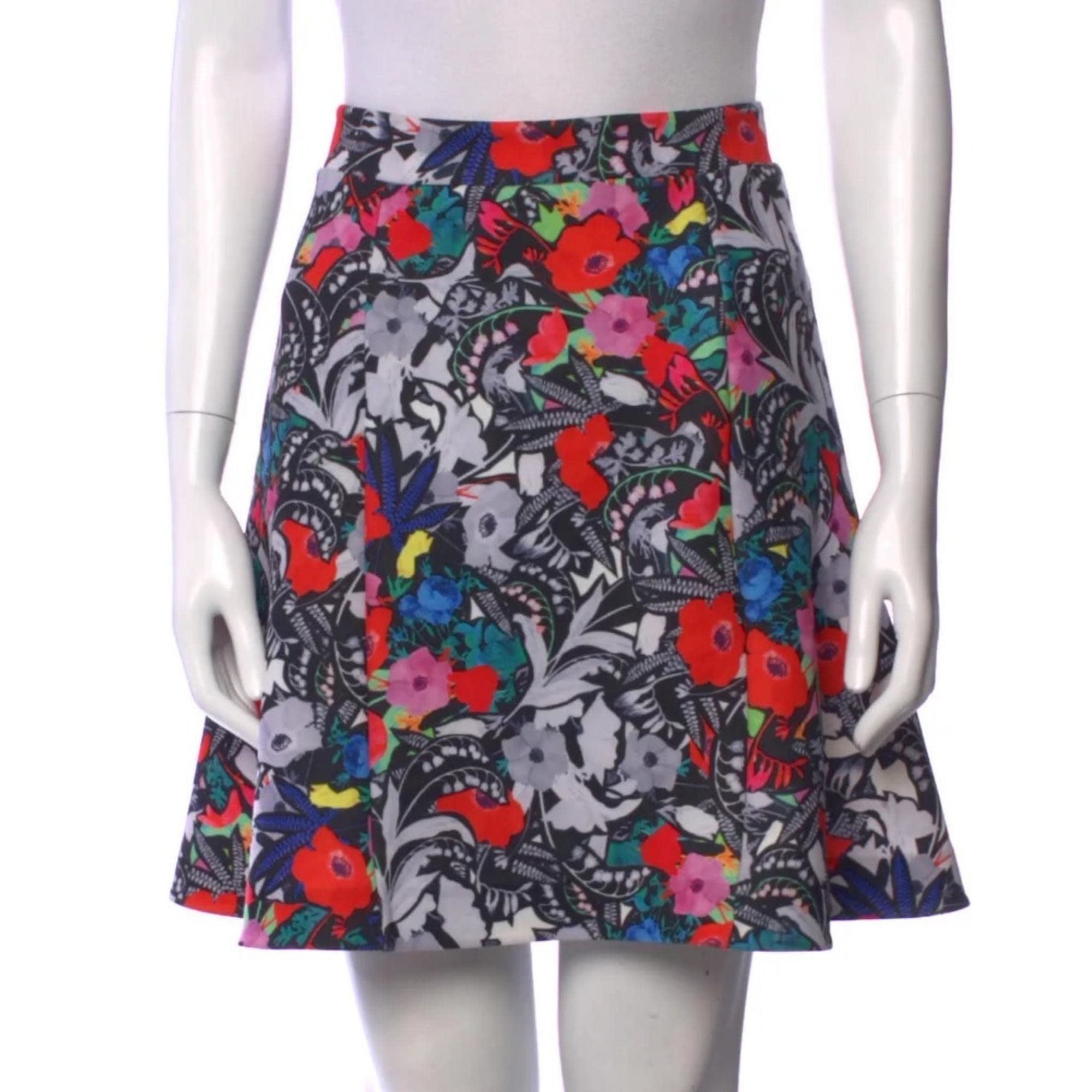 Floral Print Skater Skirt in Black and Pink – Glamour Amour