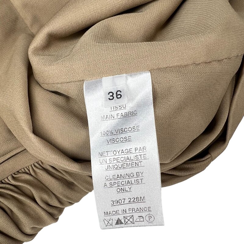 BALMAIN TAUPE SLEEVELESS RUCHED V NECK (S | US4)