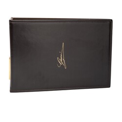 GUCCI GUCCI VINTAGE BROWN LEATHER 2 RING BINDER