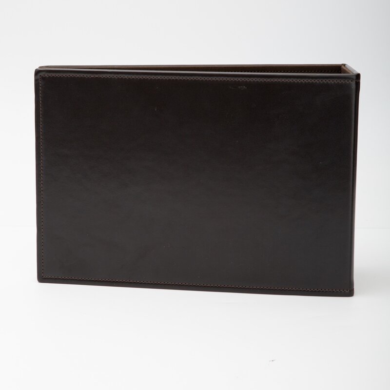 GUCCI GUCCI VINTAGE BROWN LEATHER 2 RING BINDER