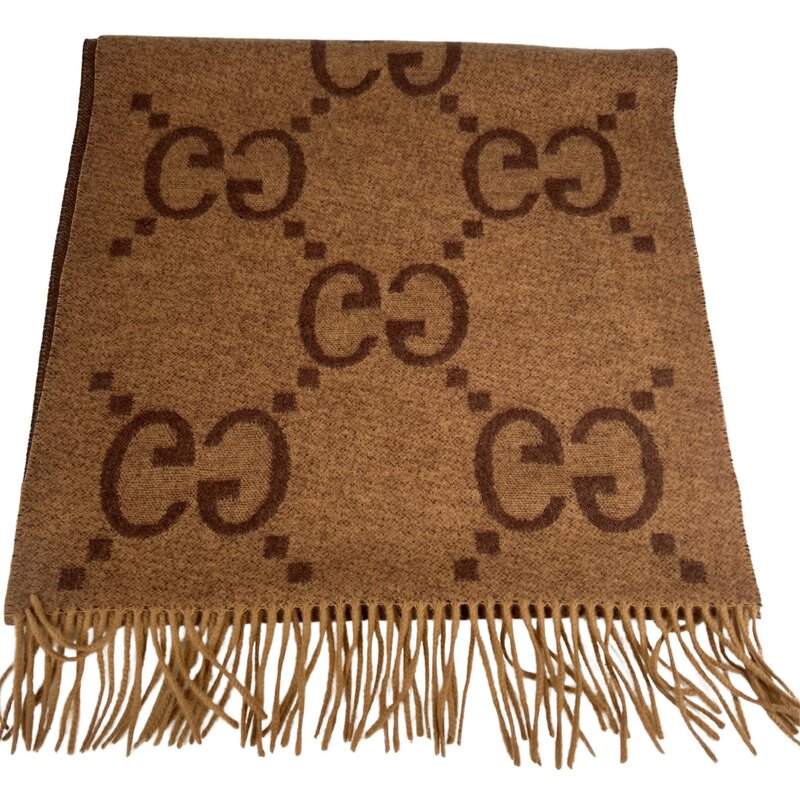 GUCCI GUCCI EXPLODED GG SCARF BROWN