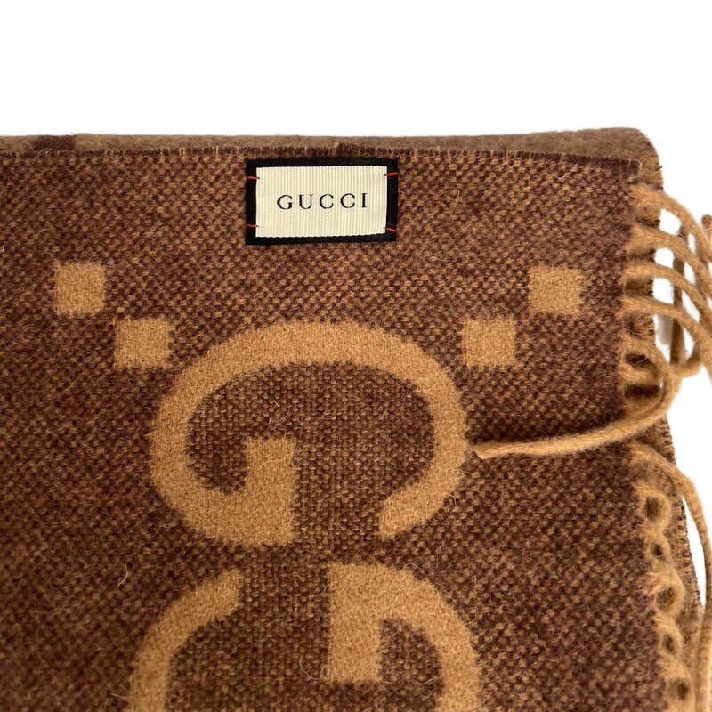 GUCCI GUCCI EXPLODED GG SCARF BROWN
