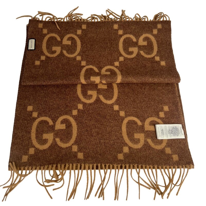 GUCCI GUCCI EXPLODED GG SCARF BROWN