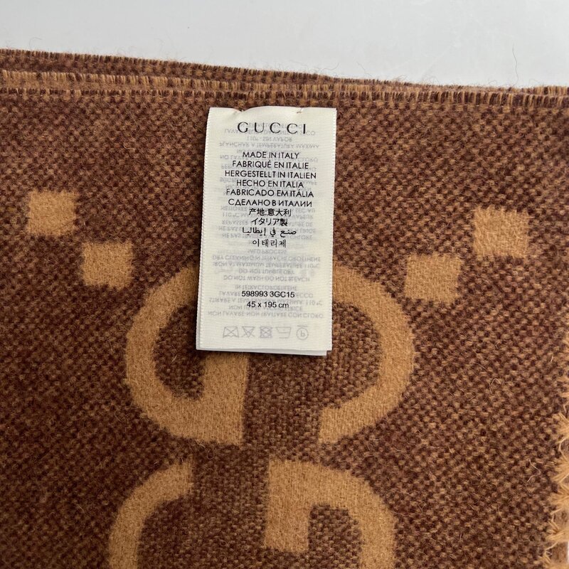 GUCCI GUCCI EXPLODED GG SCARF BROWN