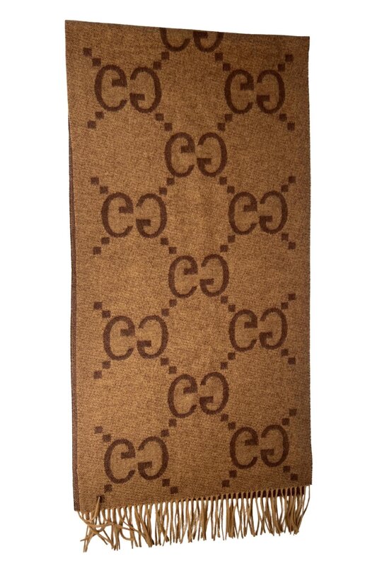 GUCCI GUCCI EXPLODED GG SCARF BROWN