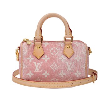 LOUIS VUITTON LOUIS VUITTON MONOGRAM DENIM ROSE NANO SPEEDY BAG