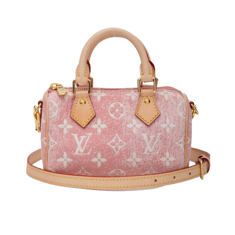 LOUIS VUITTON LOUIS VUITTON MONOGRAM DENIM ROSE NANO SPEEDY BAG