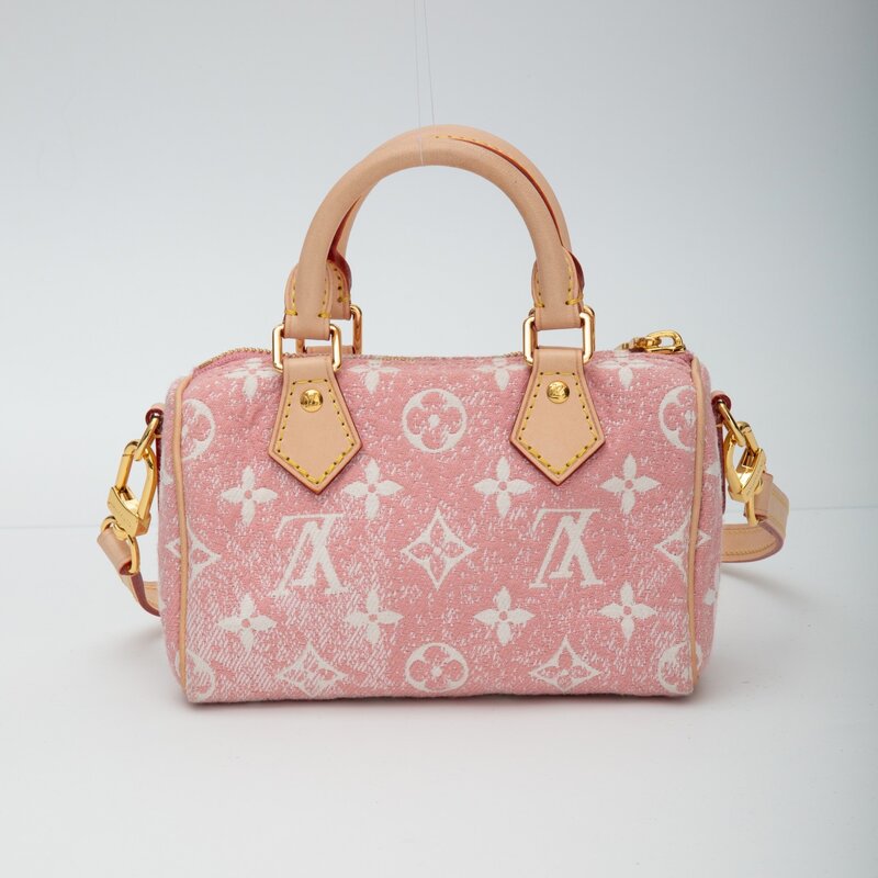 LOUIS VUITTON LOUIS VUITTON MONOGRAM DENIM ROSE NANO SPEEDY BAG