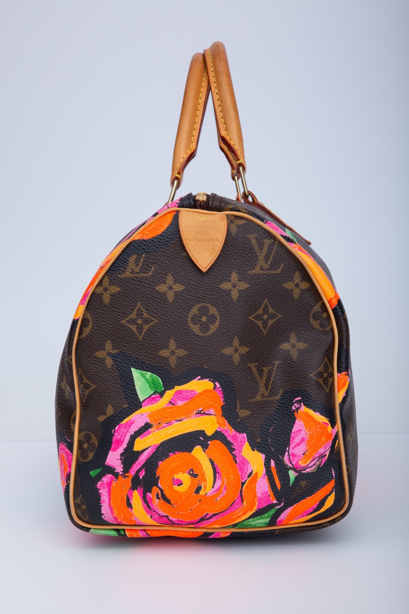 Louis Vuitton Stephen Sprouse Monogram Roses Coated Canvas Speedy 30 Gold Hardware, 2008 (Very Good), Brown/Orange Womens Handbag