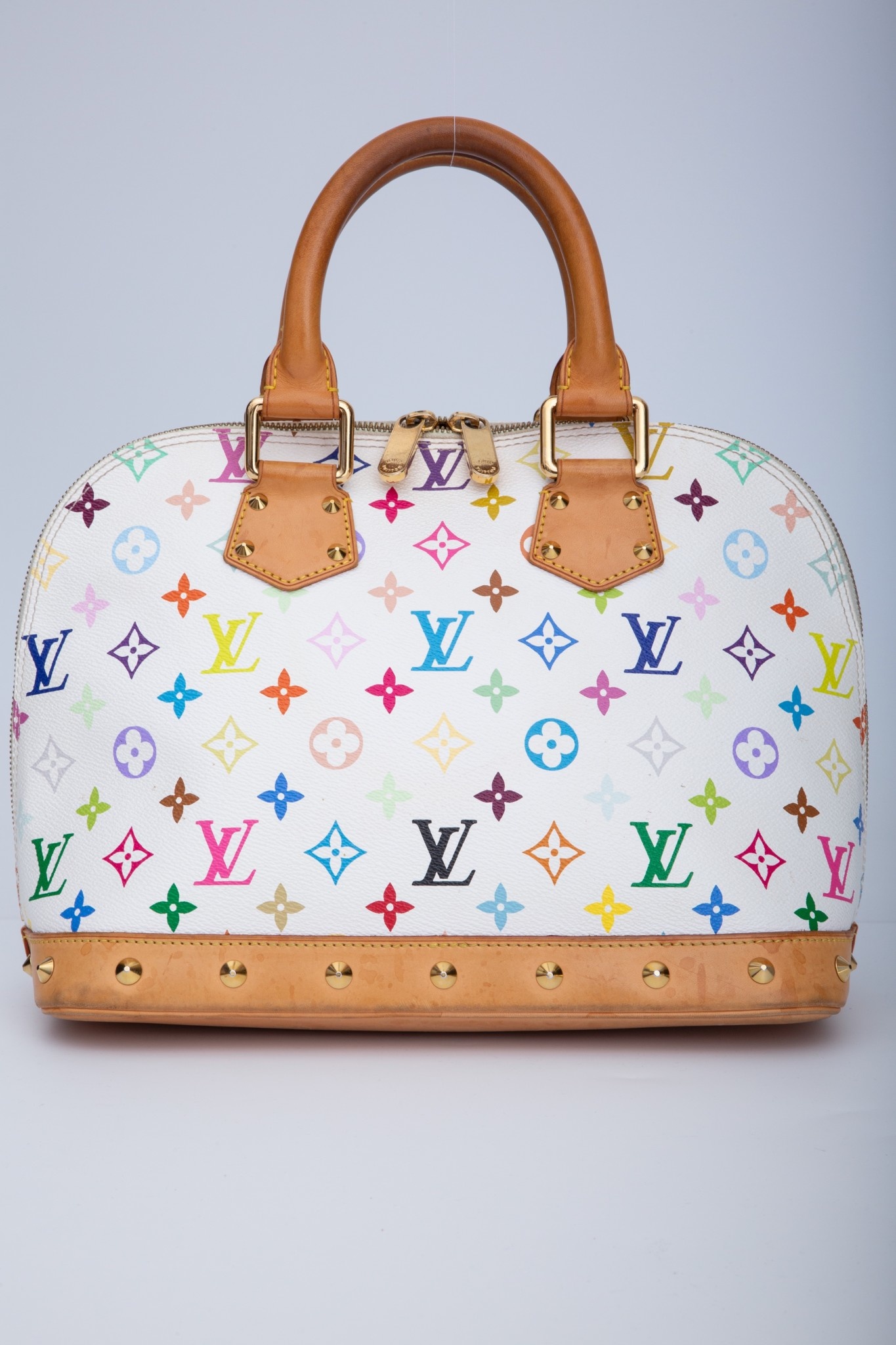 LOUIS VUITTON MURAKAMI WHITE MONOGRAM MULTICOLOR ALMA PM BAG (2004) -  CRTBLNCHSHP