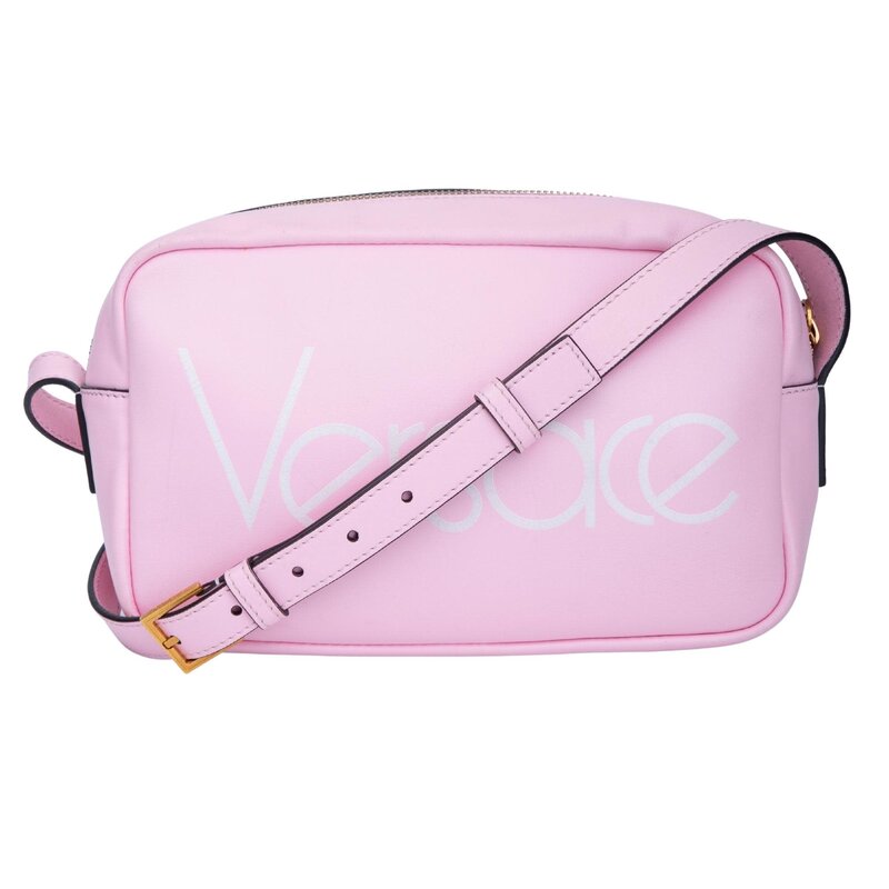 VERSACE CALFSKIN ROSE PINK CAMERA SHOULDER BAG