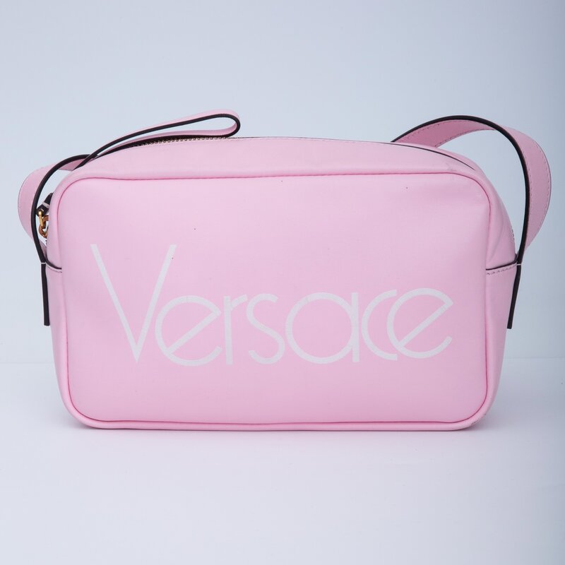 VERSACE VERSACE CALFSKIN ROSE PINK CAMERA SHOULDER BAG