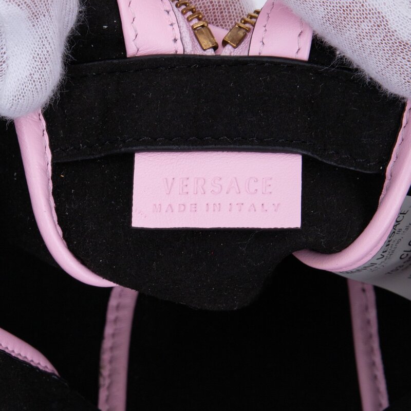 VERSACE VERSACE CALFSKIN ROSE PINK CAMERA SHOULDER BAG