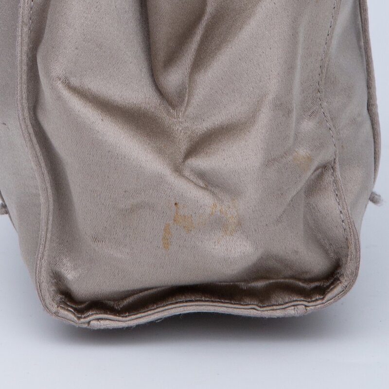 PRADA PRADA VINTAGE SILVER SATIN RASO FRAMED BAG