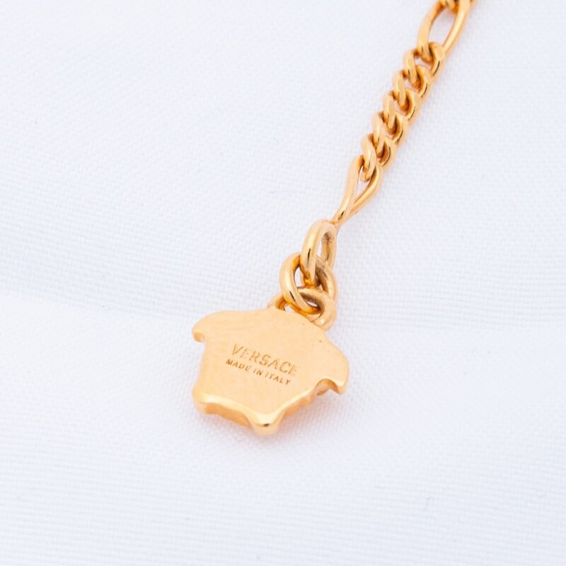 VERSACE VERSACE MEDUSA HEAD PENDANT CHAIN GOLD TONE NECKLACE