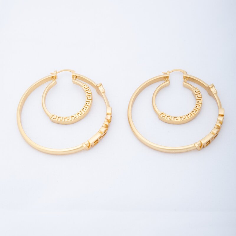 VERSACE VERSACE MEDUSA PLAQUE HOOP EARRINGS