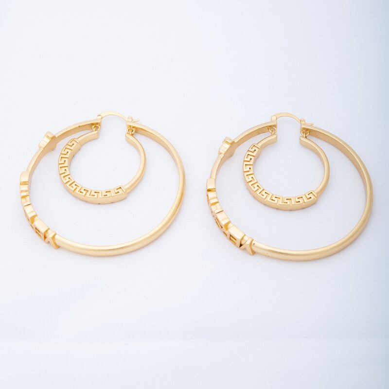 VERSACE VERSACE MEDUSA PLAQUE HOOP EARRINGS