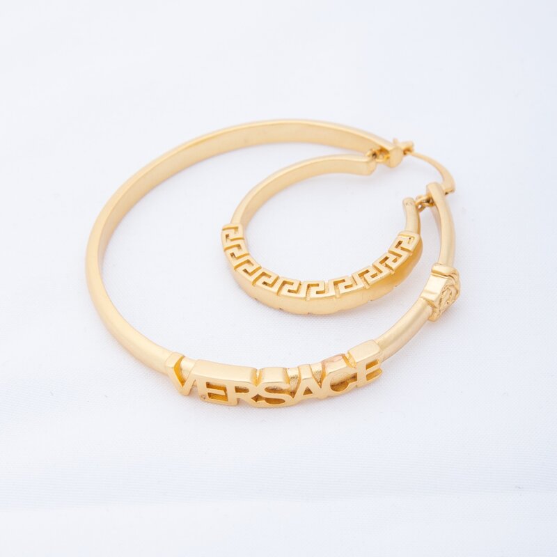 VERSACE VERSACE MEDUSA PLAQUE HOOP EARRINGS