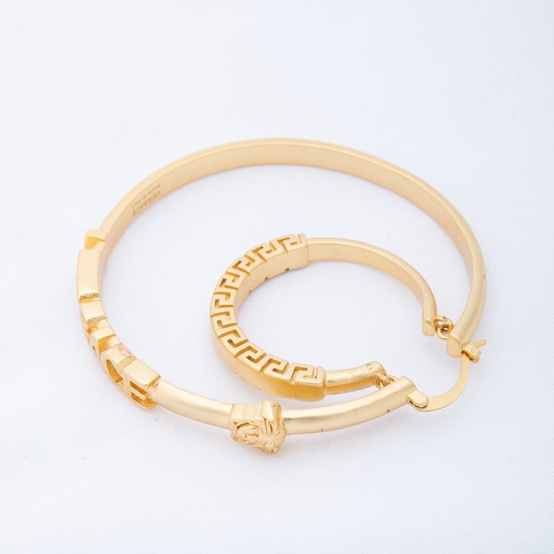 VERSACE VERSACE MEDUSA PLAQUE HOOP EARRINGS