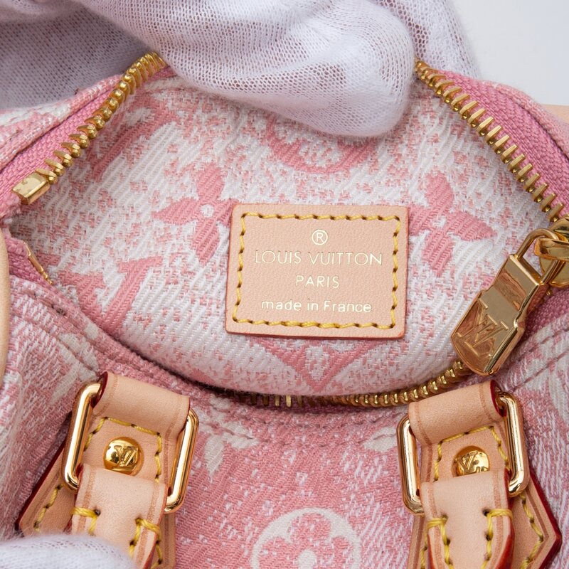 LOUIS VUITTON LOUIS VUITTON MONOGRAM DENIM ROSE NANO SPEEDY BAG
