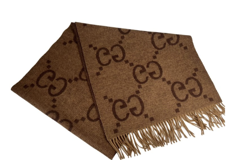 GUCCI GUCCI EXPLODED GG SCARF BROWN