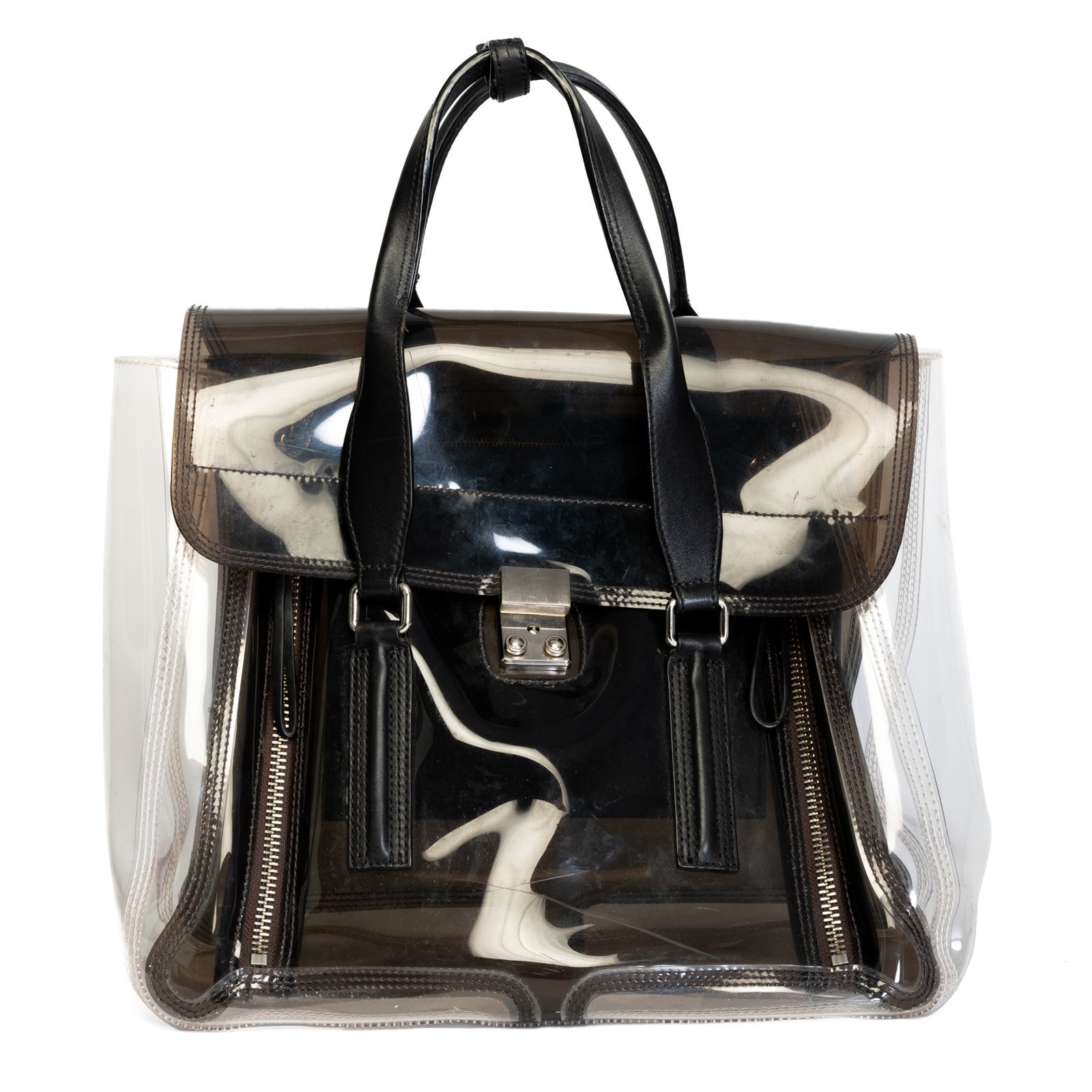 3.1 PHILLIP LIM PASHLI CLEAR & BLACK SATCHEL BAG