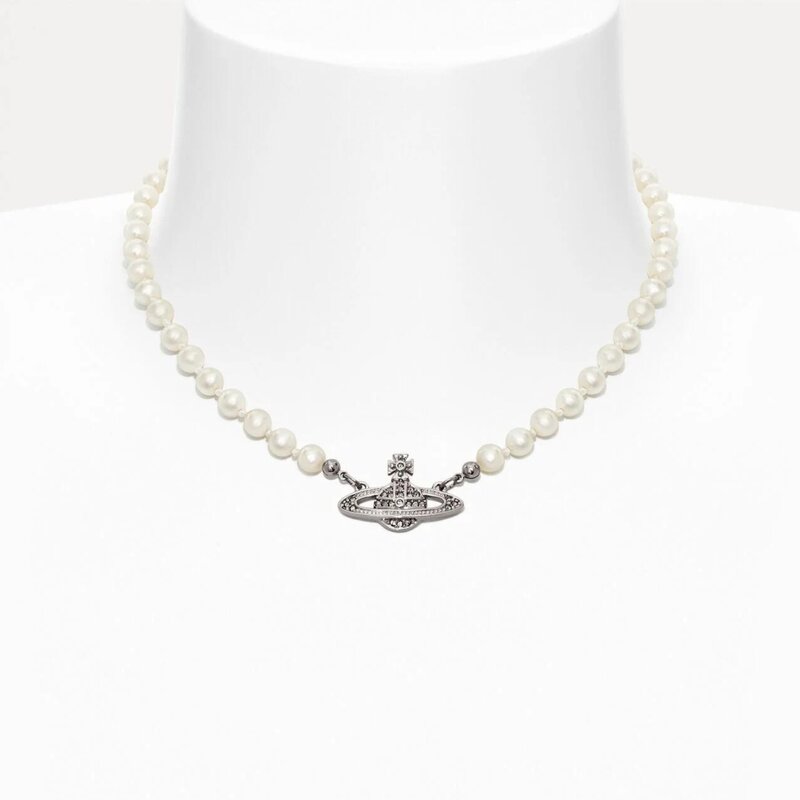 SSENSE Vivienne Westwood Gunmetal Mini Bas Relief Necklace 180.00