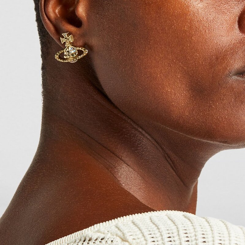 VIVIENNE WESTWOOD VIVIENNE WESTWOOD MAYFAIR BAS RELIEF ORB EARRINGS GOLD